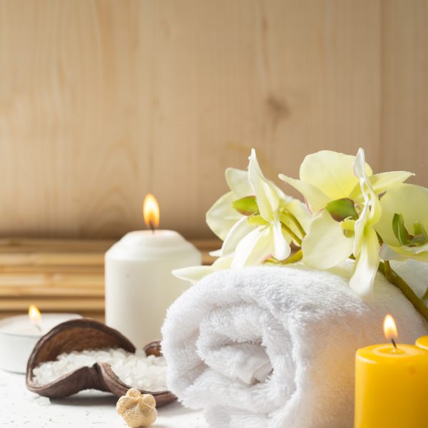 Professional skincare products and orchids at @wellness Beauty